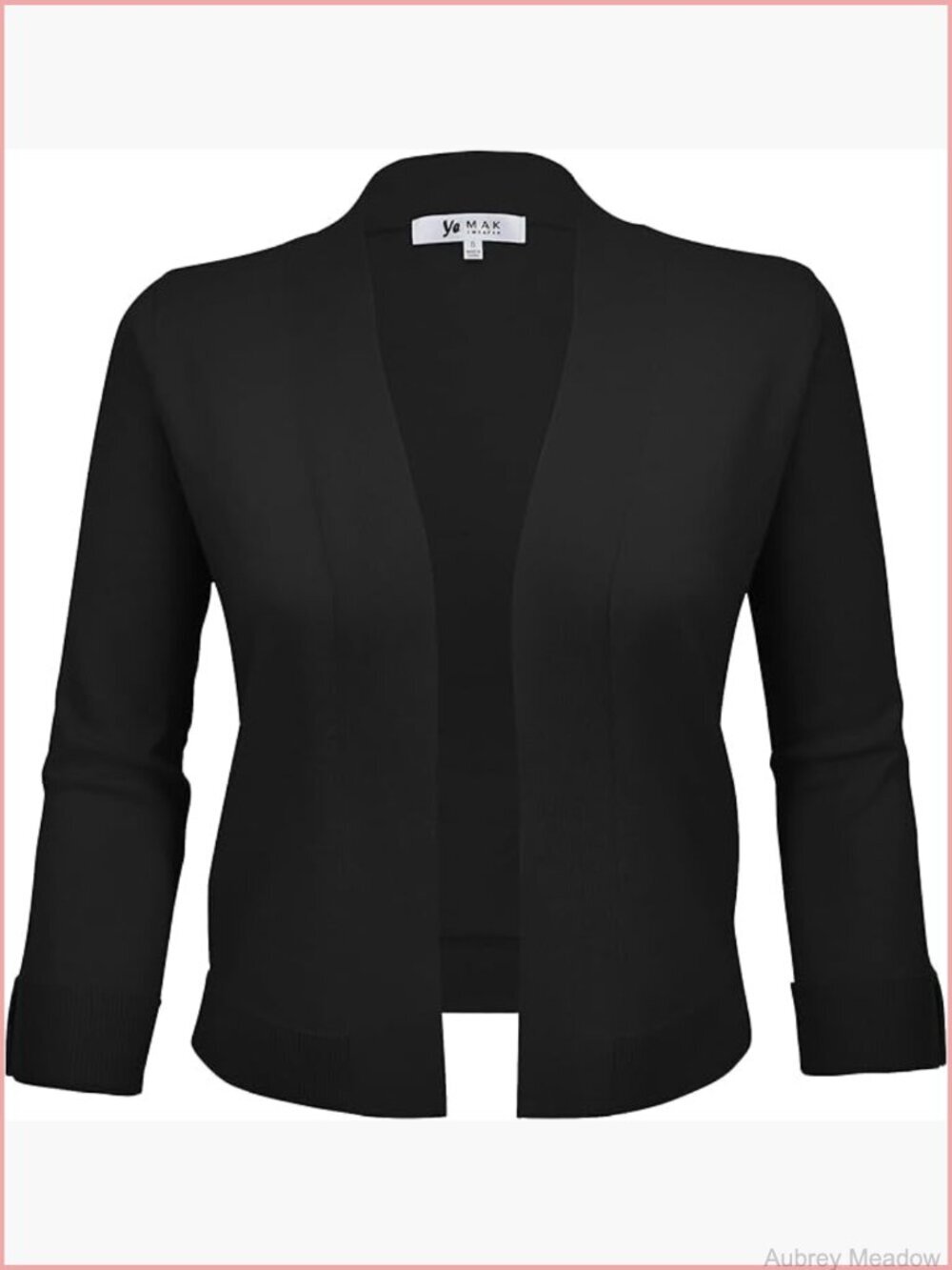 Crop Cardigan Sweater 3/4 Sleeve Open Front Knit Bolero Soft Lightweight